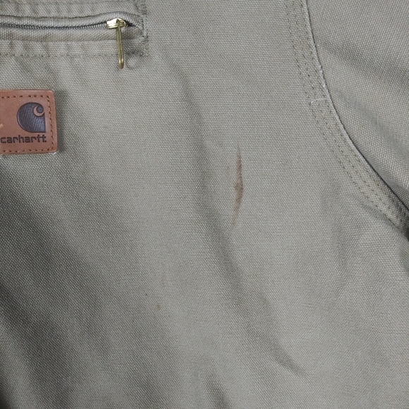 Carhartt Jacket J141 266 Hooded Tan Sherpa Lined Mens Sz 2XL Distressed - Picture 4 of 14
